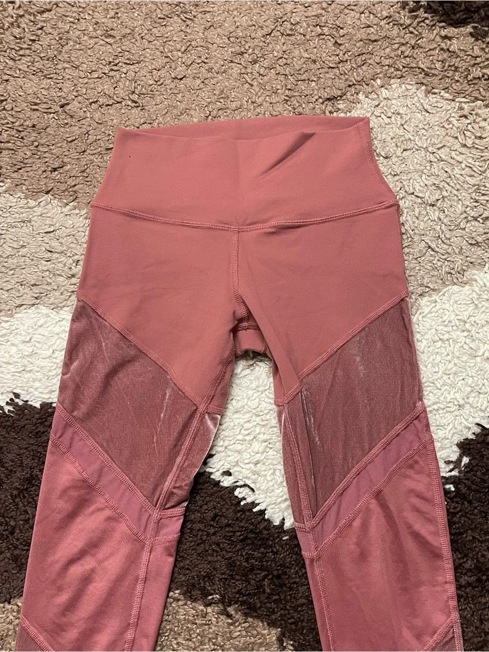Alo Yoga Womens High Waist Luxe Sheila Legging Sz S In Rosewood Velvet Pink
